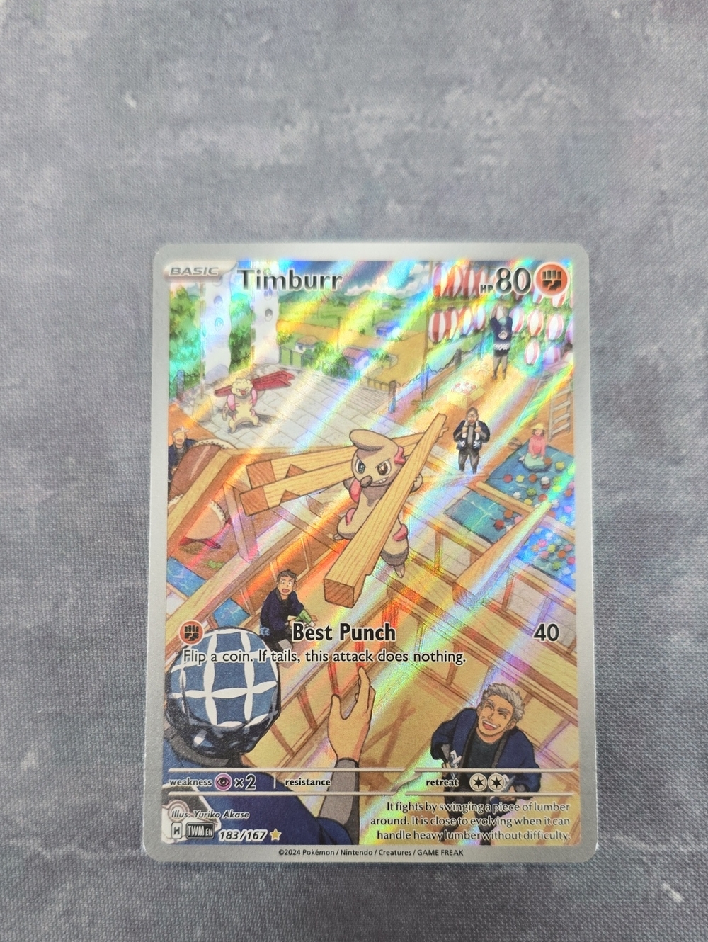Timburr 183/167 Twilight Masquerade Holo Pokemon TCG (Near Mint Condition)!